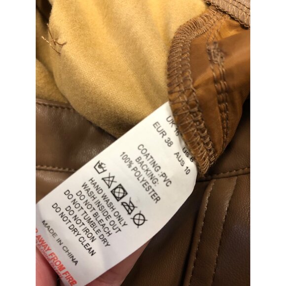 BNWT Pretty Little Thing Chocolate Button Up Faux Leather Skinny Trousers - Size - Picture 5 of 9